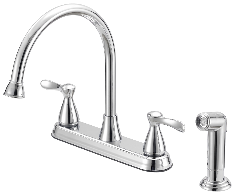 FAUCET KTN 2-HANDLE CHROME 8IN