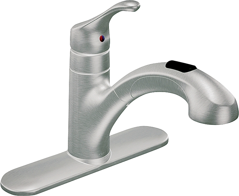 FAUCET KTN CENTER 1HNDL SS 8IN
