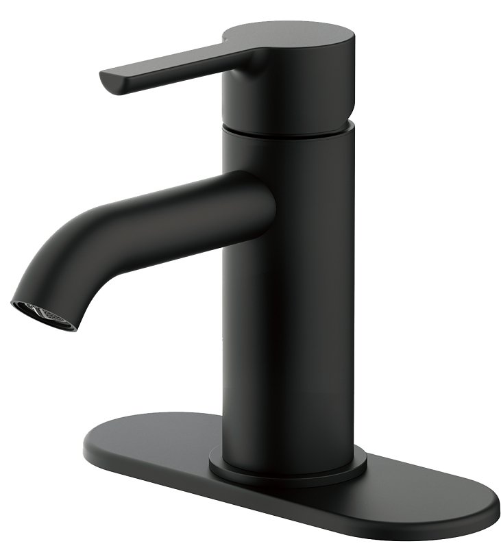 FAUCET LAVATORY SNGL HNDL MBLK