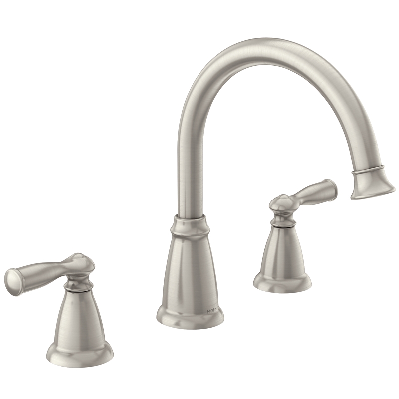 FAUCET TUB 2HDL HI-ARC NICKEL 