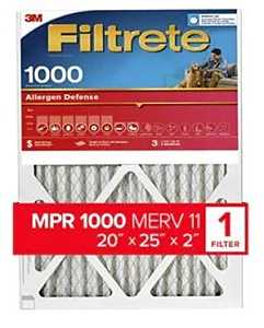 FILTER AIR 1000MPR 20X25X2IN  