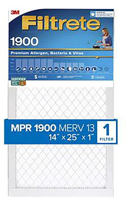 FILTER AIR 1900MPR 14X25X1IN  