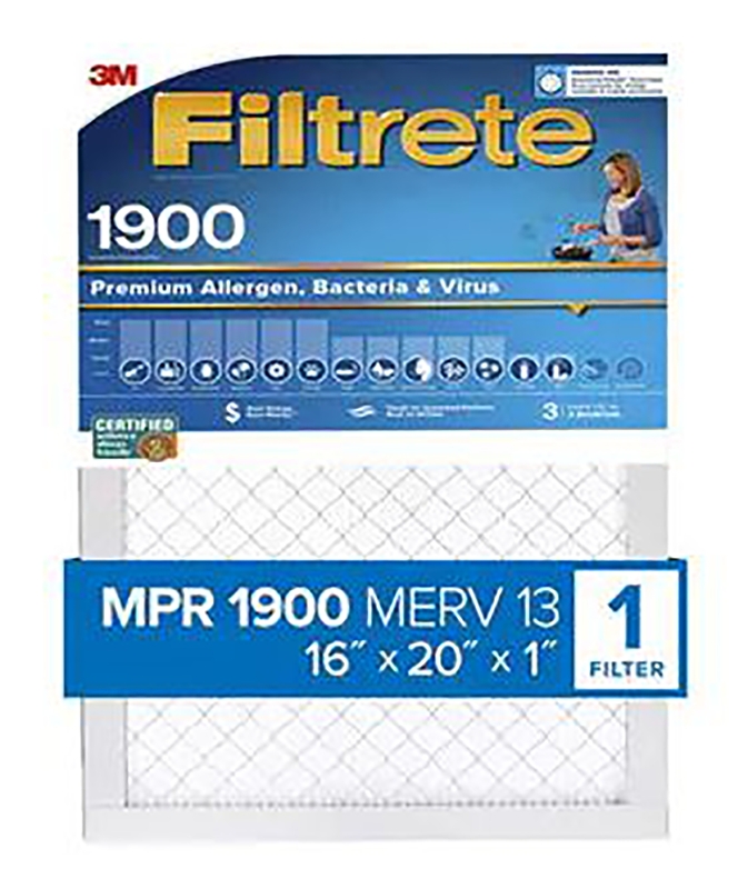 FILTER AIR 1900MPR 16X20X1IN  