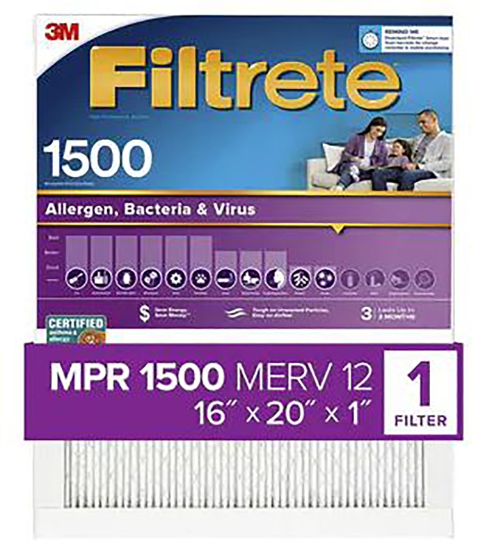 FILTER AIR ALLERGN 16X20X1IN  