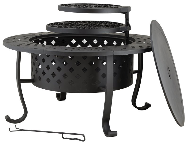FIREPIT 2-IN-1 W/CKNG GRT 36IN