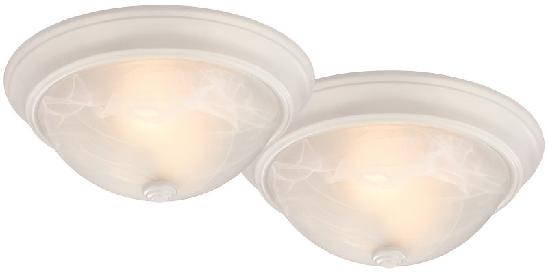 FIXTURE CEIL 2LT FLSH 13IN WHT