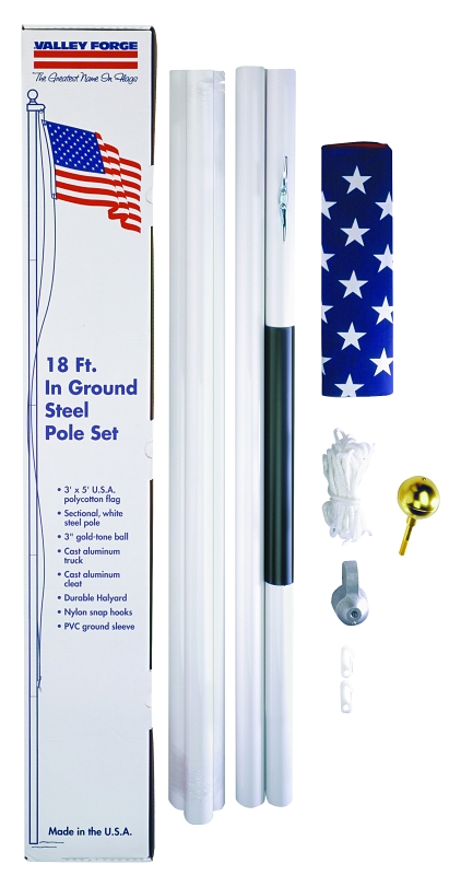 FLAG US SET POLYCTON 18FT POLE