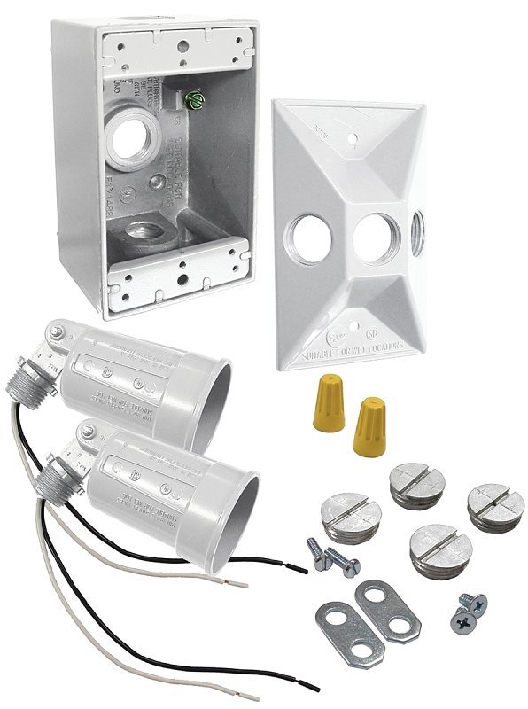 [5777677] FLOODLIGHT KIT WTHRPRF 2LT WHT
