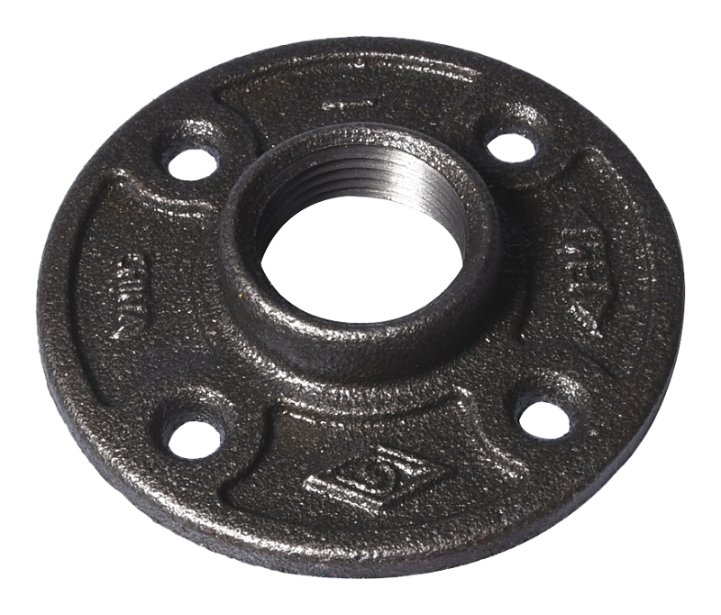 FLOOR FLANGE BLK MALL 1-1/4   