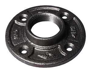 FLOOR FLANGE BLK MALLEABLE 1IN