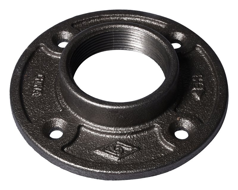 FLOOR FLANGE BLK MALLEABLE 2IN