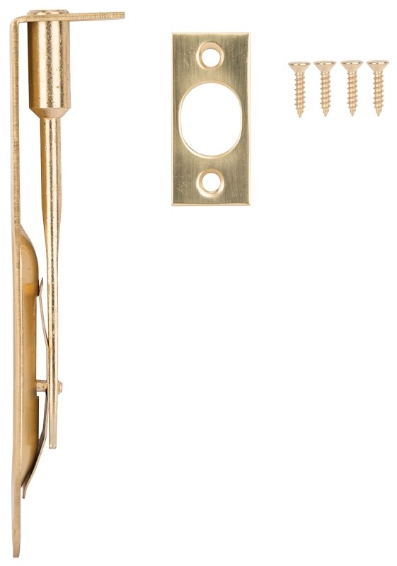 FLUSH BOLT RD CRN 6IN BRT BRS 