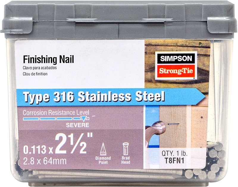 FNSHNG NAIL SS 12GA 6DX2-1/2IN