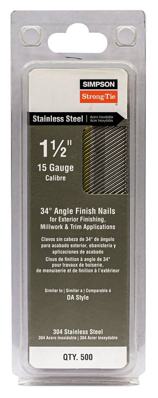 FNSHNG NAIL SS 15GA 4DX1-1/2IN