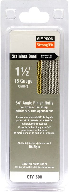FNSHNG NAIL SS 15GA 4DX1-1/2IN