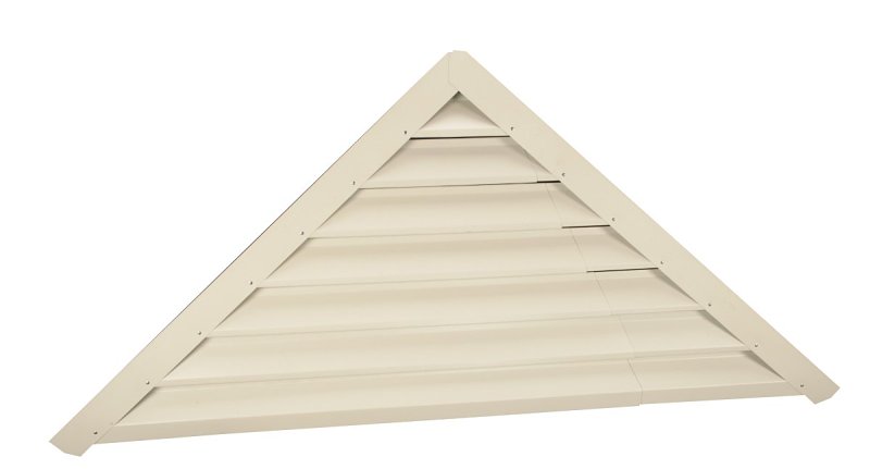 GABLE VENT 36-1/4IN WHT TRG   