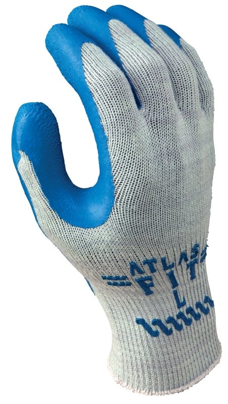 GLOVE GRAY W/BLUE COATING MED 