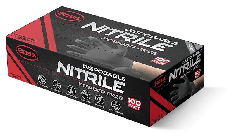 GLOVE NITR BLACK L 4MIL 100CT 