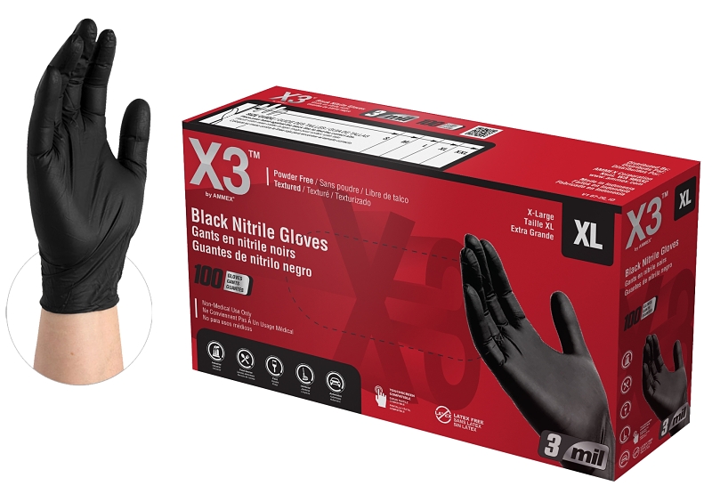 GLOVE NITRILE 3MIL POWDRFRE XL