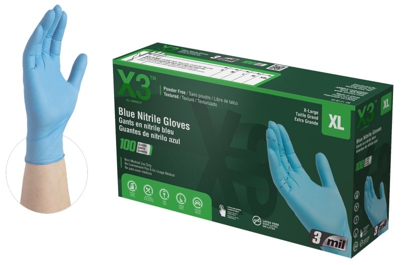 GLOVE NITRILE TXRD BLU 3MIL XL