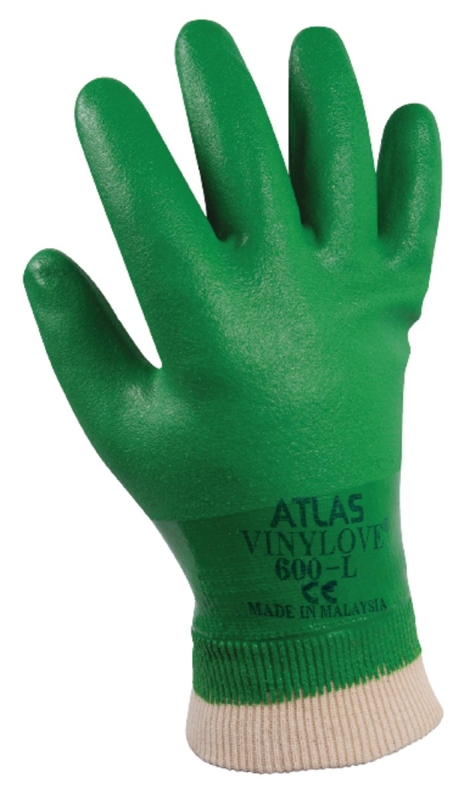 GLOVE PVC W/ELASTIC CUFF LRG  