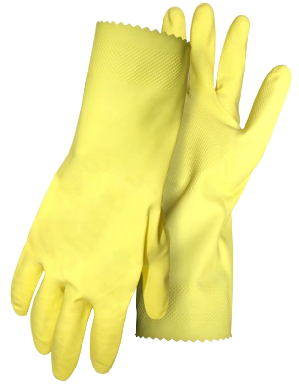 GLOVES FLOCK LINED LATEX YEL L