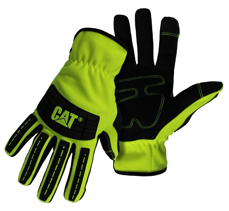 GLOVES MECHANIC HIVIS GRN 2XL 
