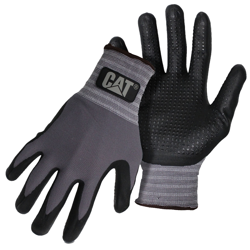 GLOVES NITRILE PALM GRY KNIT L