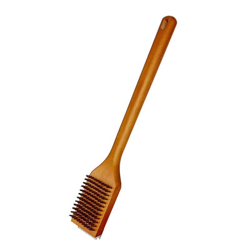 GRILL BRUSH WOOD 18IN         
