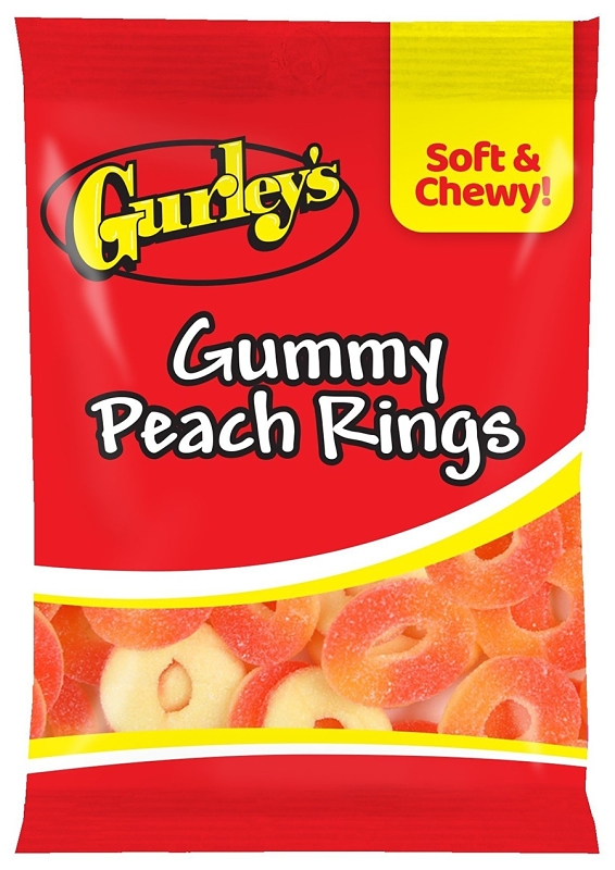 GUMMY PEACH RINGS GURLEYS 5OZ 