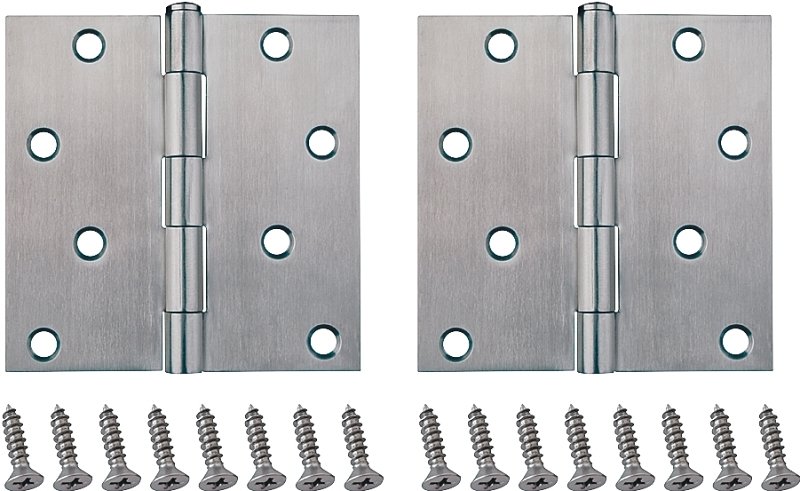 HINGE DOOR SQ 4X4IN BRUSHED SS