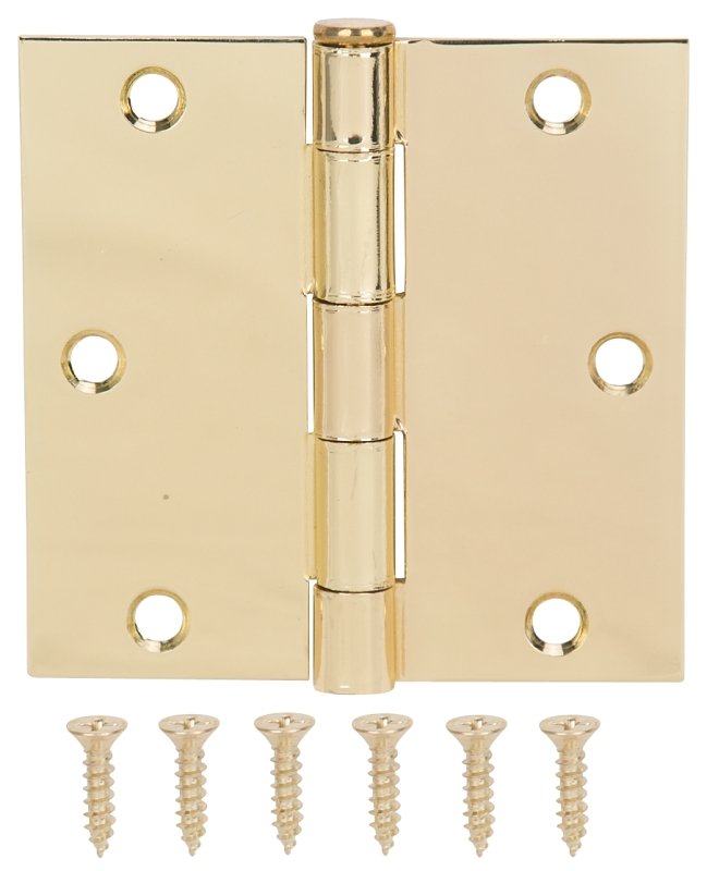 HINGE DOOR SQ RES 3.5IN BRTBRS