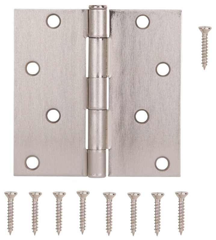 HINGE DOOR SQ RES 4IN SAT NKL 