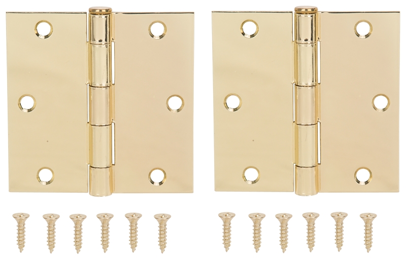 HINGE DR SQ 3.5X3.5IN BRT BRS 