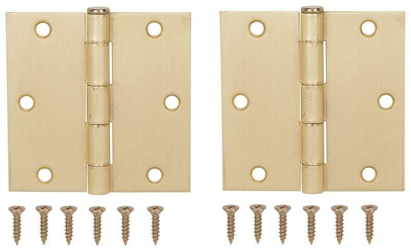HINGE DR SQ 3.5X3.5IN SAT BRS 