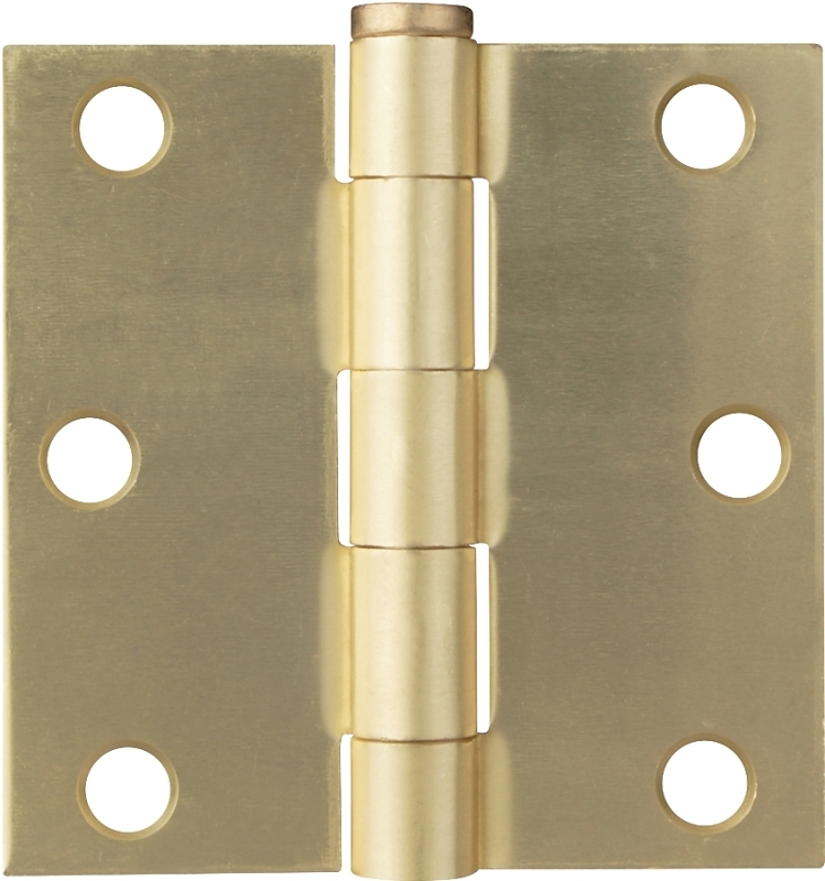 HINGE DR SQ 3X3IN SAT BRASS   