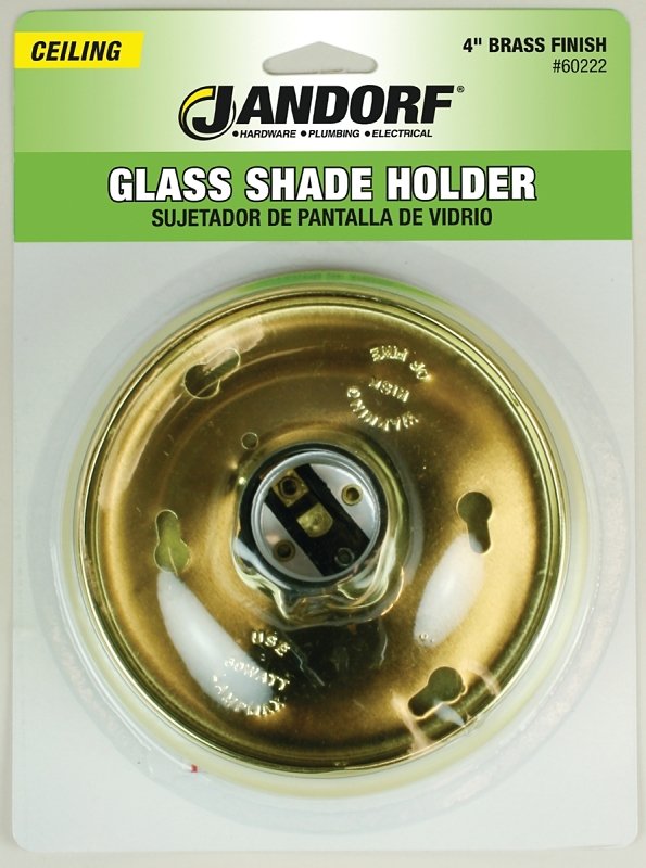 HOLDER GLASS SHADE 4IN BRS FIN