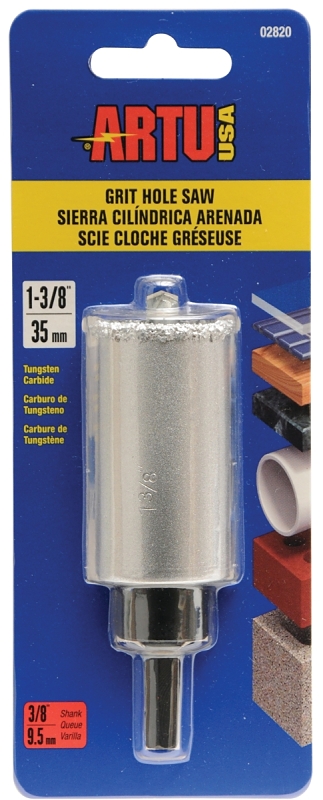 HOLE SAW TC GRIT 1-3/8IN W/ARB