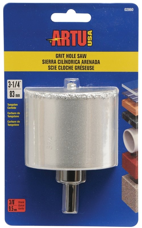 HOLE SAW TC GRIT 3-1/4IN W/ARB