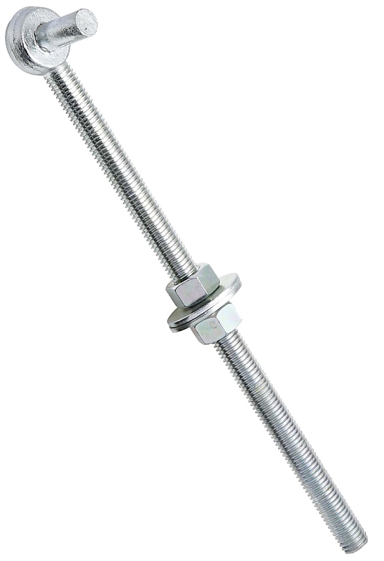 HOOK BOLT STEEL 5/8X12IN ZINC 