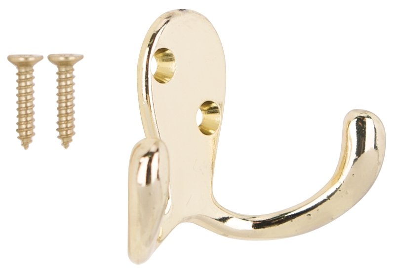 [2334233] HOOK ROBE DBL PRONG POL BRS   