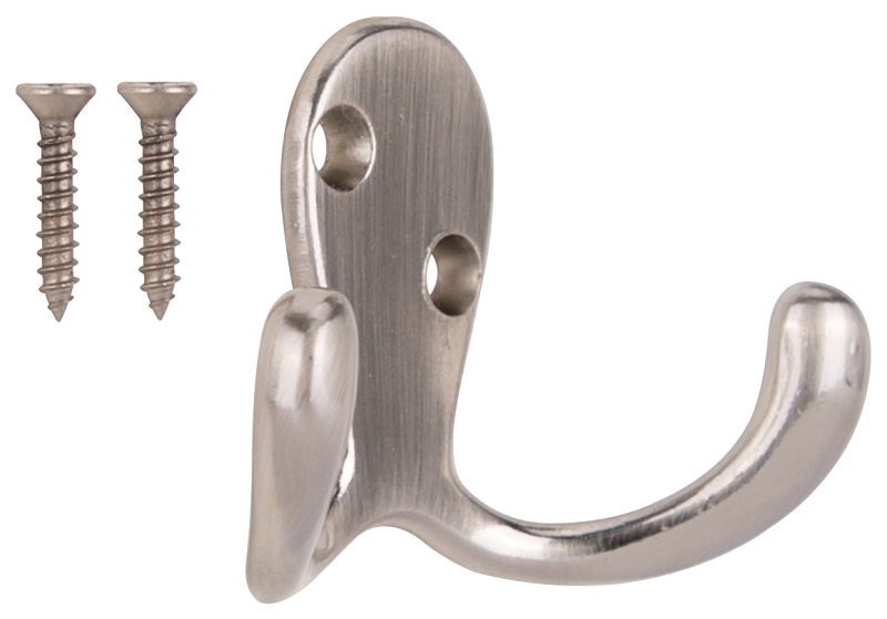 HOOK ROBE DBL PRONG SAT NIC   