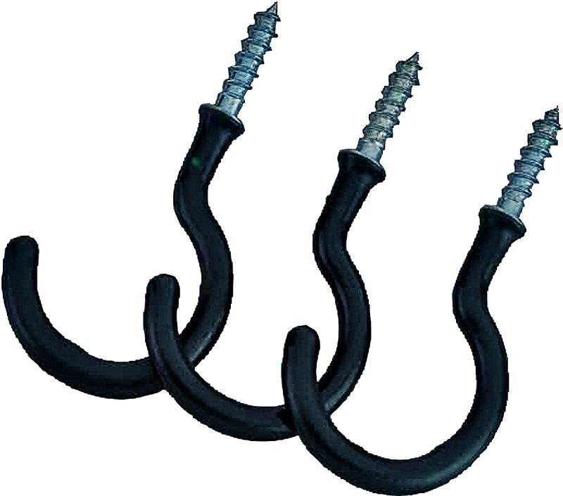 HOOK STORAGE SCREWIN VINYL BLK
