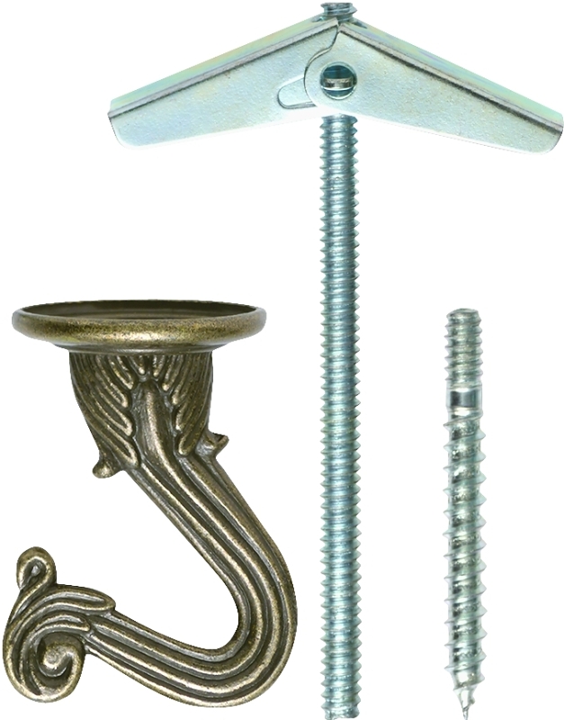 HOOK SWAG 2PC ANT BRS PLATED  