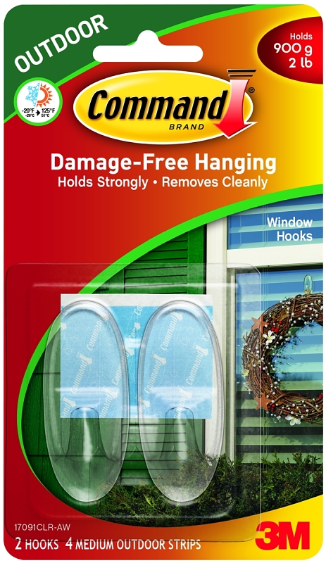 HOOK WINDOW OUTDOOR CLEAR MED 