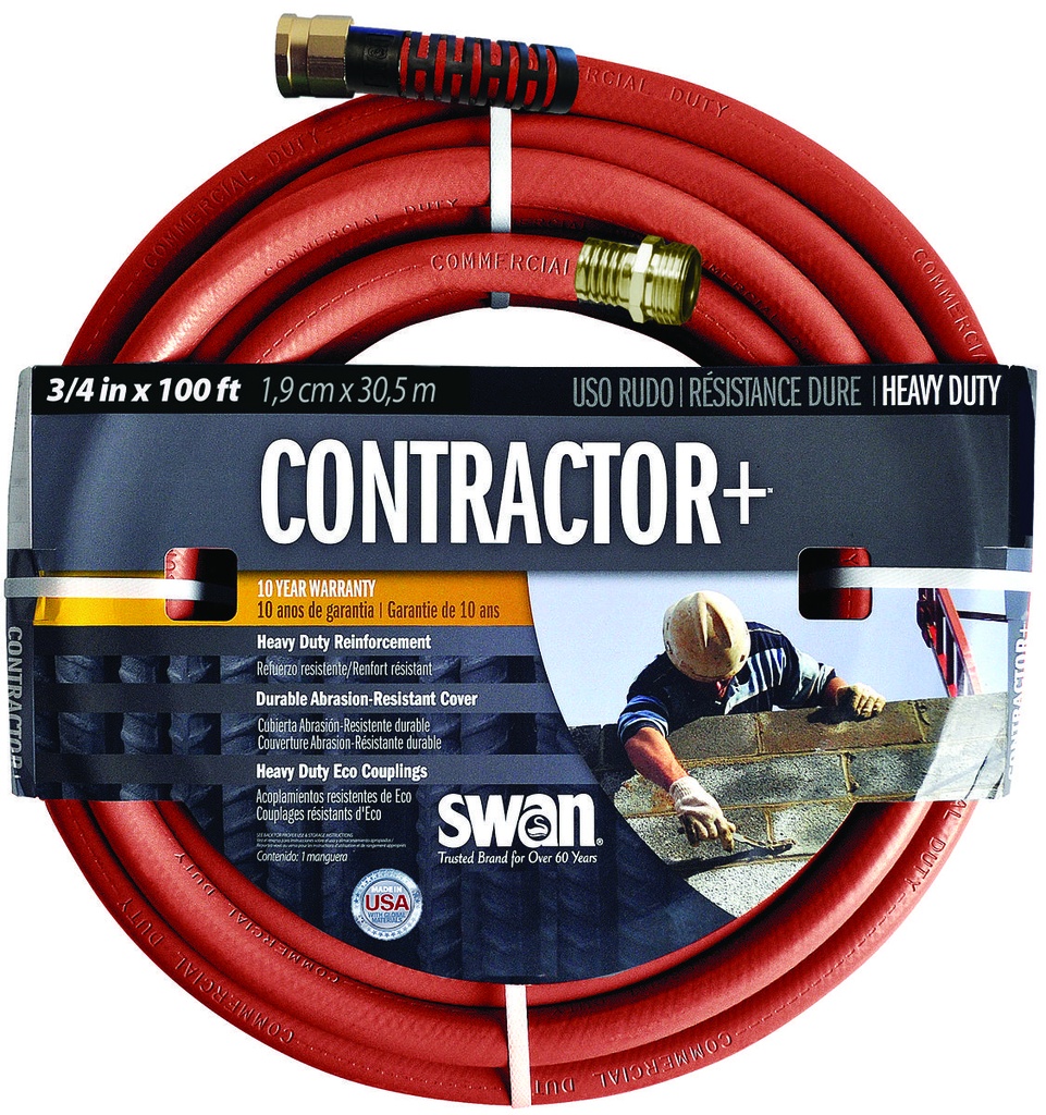 HOSE CNTRCTR GRD RED 3/4X100FT
