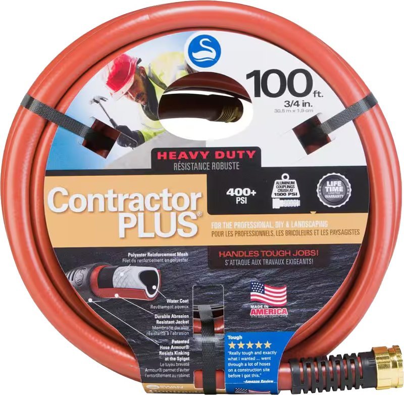 HOSE CNTRCTR GRD RED 3/4X100FT