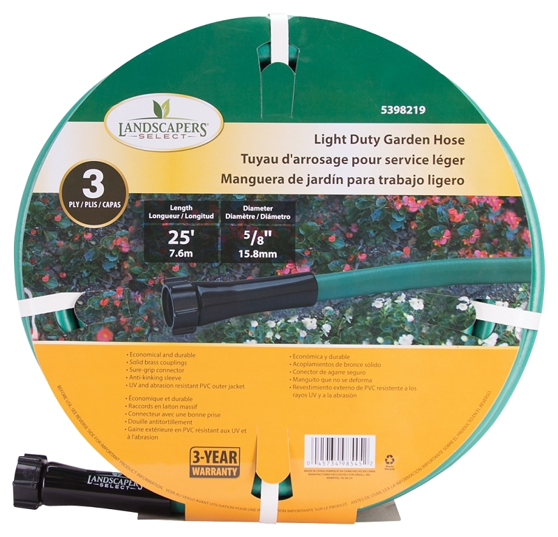 HOSE GARDN PVC 3PLY 5/8X25FT  