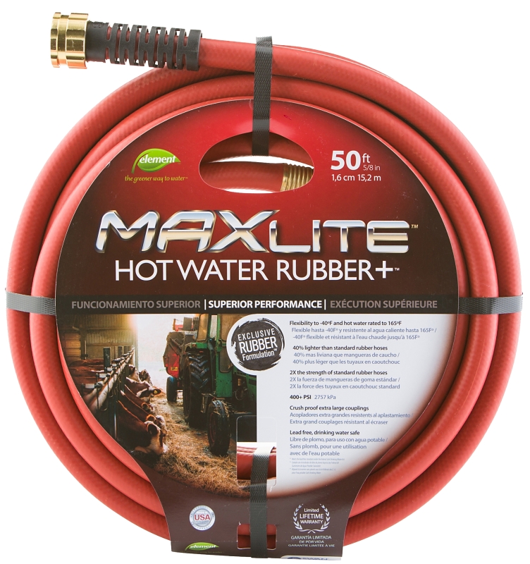 HOSE HOT WATER RUBBER 5/8X50FT