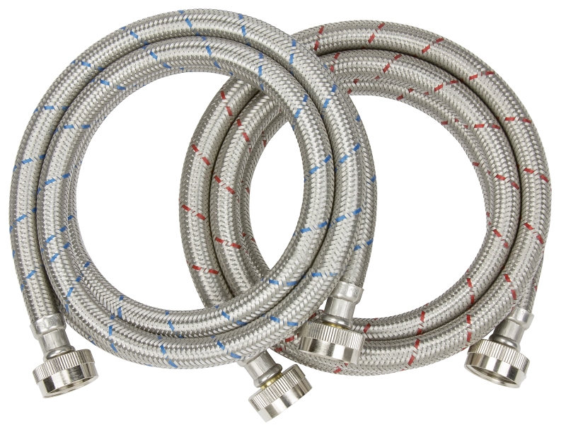 HOSE WSH MACH RD/BLU THRD 2PK 